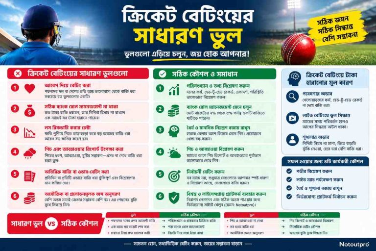 ক্রিকেট বেটিংয়ের সাধারণ ভুল