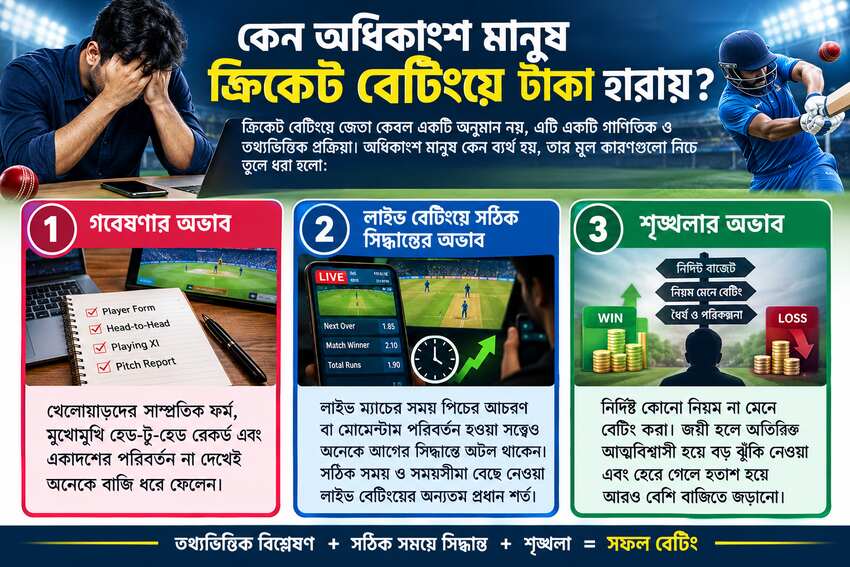 ক্রিকেট বেটিংয়ের সাধারণ ভুল